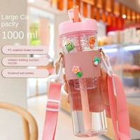1000ml vodeni čah ženske slamdene šalice vodopadne šalice prijenosne prenosne plastike preklopne šalice