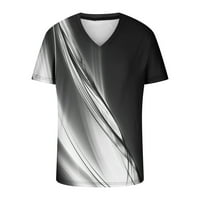 Muške modne majice Trendy ljetni kratki rukav 3D šareni prugasti ispis V rect thirt vrhovi lagani udobni