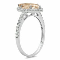 2.38ct Marquise rezan šampanjac simulirani dijamant 14k bijeli zlatni godišnjički angažman halo zvona