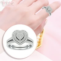 Pokloni za žene Luksuzni elegantan modni srebrni nakit mladenki zircon dijamant elegantan vjenčani prsten