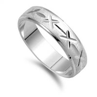 Dijamant-Cut Criss Cross Eternity Wedding Ring Sterling Silver Band Nakit Ženska Muška veličine 13
