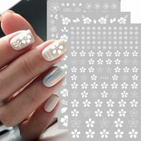Naljepnice za nokte Naljepnice za nokte Japanske 3D leđa serije MALE naljepnice za nokte Bijele i zlatne