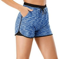 Binmer ženske kratke hlače pokrenuti elastične gaćice za vježbanje s oblogom sa linijskim džepovima