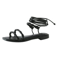 Ženske sandale Flatppy konop boemske plaže ljetne vjetroelektrane cipele za žene crna veličina 8.5