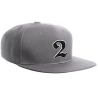 Daxton Classic Snapback Old English A do Z Brojevi Inicijalira ravni račun Visor CAP-Grey Crni šešir,
