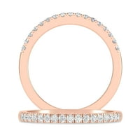 Carat 10K Rose Gold Okrugli laboratorij odrasli Micro Pave Bridal Vjenčani prsten za žene za žene