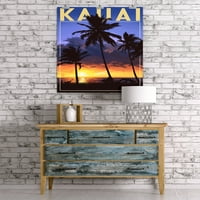 Kauai, Havaji, palme i zalazak sunca