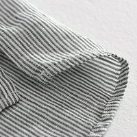 Muške haljine košulje muške vrećice pamučne posteljine kratkih rukava džepne majice na vrhu bluze siva