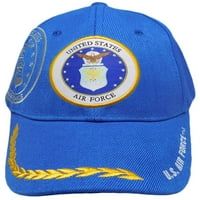 S. Air Force USAF amblem sjena pera kraljevski plavi izvezeni kapu kapa