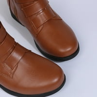 Čizme za žene srednje cijevi okrugla glava Čvrsta bočna patent zatvarač s niskim potpeticama kratkih