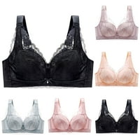 DMQupv Womens Bras Front Enter-Besseble Texted Troangle Bralette Pink 34e