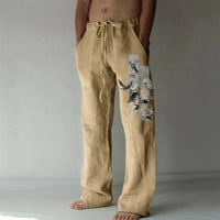 Homodles Muške trajne hlače - tiskane hlače Bež veličine xxl