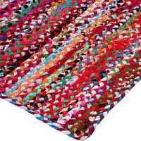 Ručna pletenica za kreiranje avgari multi boja pravokutnik pamuk izrađen tepih tepiha - 3x8 stopala