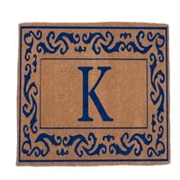 Kokomatnmore monogram Blue Rolling Scrolls Grub Border Doormats 22 36