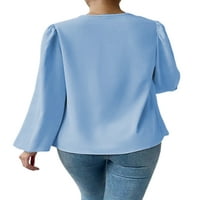 Paille Womens Vruće košulje s dugim rukavima Objavna ured Tunička košulja Sky Blue S