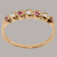 Britanci napravio je 10k zlatni kubični cirkoniji i prirodni rubin ženski vječni prsten - Opcije veličine