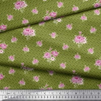 Trokut tkanina Soimoi pamučni voile, lišće i ruža cvjetna tiskana tkanina dvorišta široko