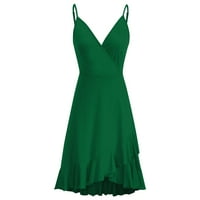 Ženske haljine Halter SOLD bez rukava ispod koljena A-line haljine zelene s