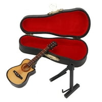 Drvena minijaturna gitara, mini gitarski muzički instrument Glazbeni instrument Drveni glazbeni instrument