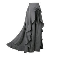 Simplmasygeni ženske suknje zasebne ljetni ženski casual hakama nepravilni list luk visoki struk dugi