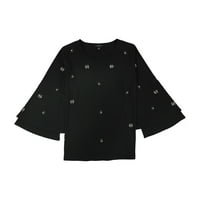 Alfani Womens ukrašena bluza, crna, 0x