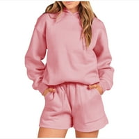 Ružičaste odjeće za žene postavljaju ženska pulover sa čvrstim mjestima dva prirusca dukseve dugih rukava