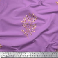 Soimoi ljubičasta Georgette viskoza tkanini umjetnički ostavlja dekor tkanina tiskano dvorište široko