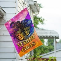 Amerika Zastavi Mistične maske, Mardi Gras House Flag, maskarske maske Fleur de Lis Karneval Dvostrani