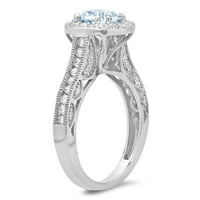 2.7ct okrugli rez plavi simulirani dijamant 18k bijeli zlatni godišnjica Angažovanje halo prstena veličine