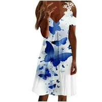 Ljetne haljine za žene Ženske haljine čišćenje Ženska moda V-izrez s ramena čipkaste remen haljina kratkih