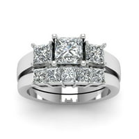 Bijeli nakit prsten poklon kamen ručno rađeni angažman rezani vjenčani prstenovi