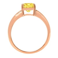 2.0ct jastuk od žutog simuliranog dijamanta 18K ružičastog zlatnog angažmana ružičastog angažmana Veličina