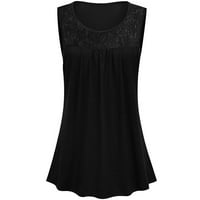 RBAOFUJIE Bluze za žene modni ženski ljetni okrugli vrat bez rukava bez rukava TOP bluza crna stavka