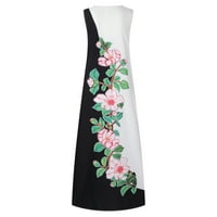 Juebong Summer Sale Slatka Split V izrez Duga haljina Ležerne prilike Cvjetna print Tunika Midi haljina