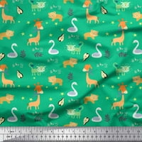 Soimoi siva Rayon Crepe listovi tkanine, zvijezda i slatke životinje djeca ispisa šivaći tkaninu dvorište