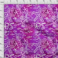 Onuone pamučne poplinske ljubičaste tkanine zvijezde i ribe quilting zalihe ispisa šivaće tkanine sa