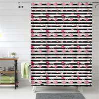 Flamingo Print Tuš za tuširanje Vodootporne tkanine zaslon za kupaonicu sa kukom sa kukom-C, 150 *
