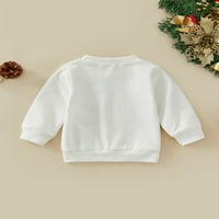 Toddler Baby Boy Girl Božićna odjeća Santa tiskani dugi rukav Necl pulover na vrhu pada zimske odjeće