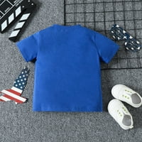 Dječaci i djevojčice 4. srpnja Američka zastava Thirt Crew Crt Crt kratkih rukava Crew Crt Casual Bluza