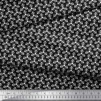 Soimoi crna modalna satenska tkanina trokutasta strelica tiskana zanata tkanina od dvorišta široka