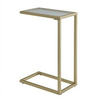 Staklo vrh Aggie Staklo Top Accent Table - Zlato - 25. In