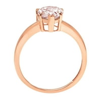 2. CT sjajan krug Clear Clear Simulirani dijamant 18K ružičasto zlato Solitaire prsten sz 9