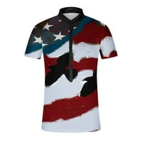 Suncoda Patriotske majice za muškarce 4. srpnja Košulje za muškarce Kratki rukav CREW CACT PATRIOTSKE