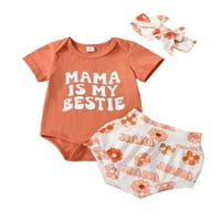 Gwiyeopda Baby Girl Odjeća novorođenčad ljetne odjeće Postavite kratke rukavice i cvjetne kratke hlače