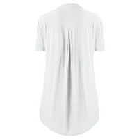 Ženska plus veličina ljetnih vrhova kratkih rukava majica čipke čvrste bluze Tunic vrhovi s-5xl