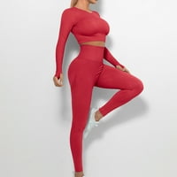 Absuyy outfit setovi za žene dame bešavne šuplje joga dugih rukava joga odijelo Sportski fitnes trčanje