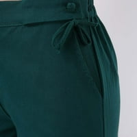 Simu Žene Čvrsto posteljina pantalona pantne casual bagegy elastična struka pantalona široka noga sa