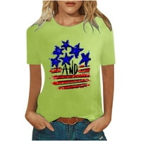 Žene patriotske američke američke ekipe Cami Cami košulja TOP seksi gradijent neovisnost Print Top Crewneck