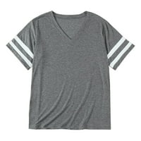 Ženski bluze Ljetni slobodno vrijeme V izrez Majica s kratkim rukavima