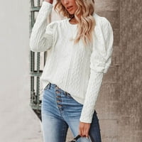 Viadha džemperi za žene trendi i zimsko žensko casual okruglih pulover pulover pletenja dugih rukava